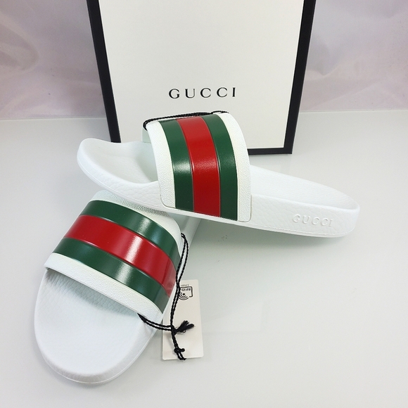 NWT$400 GUCCI Signature Pursuit 72 Stripe Slip-on Slide Sandals 6G (US 6.5-7) - Picture 15 of 16